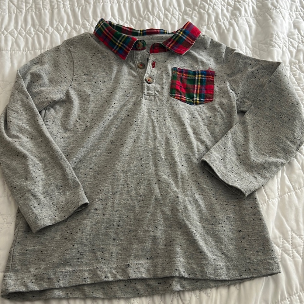 Plaid Detail Henley